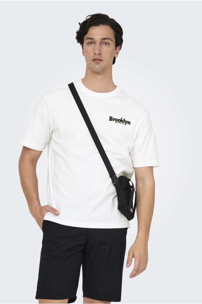 ONSKEANE RLX SS PRINT TEE NOOS 22033620 Bright White Brooklyn